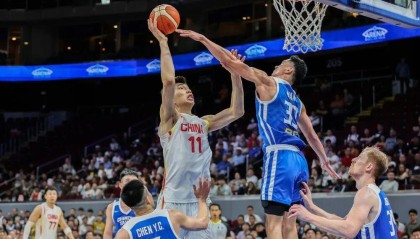 男篮世界杯预选赛中国队100:93击败中国台北队